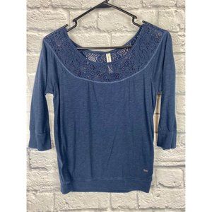 Blue Lace Detail Top Medium